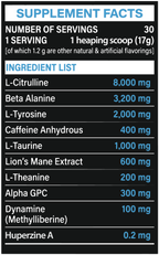 Blue Raspberry Supplement Facts